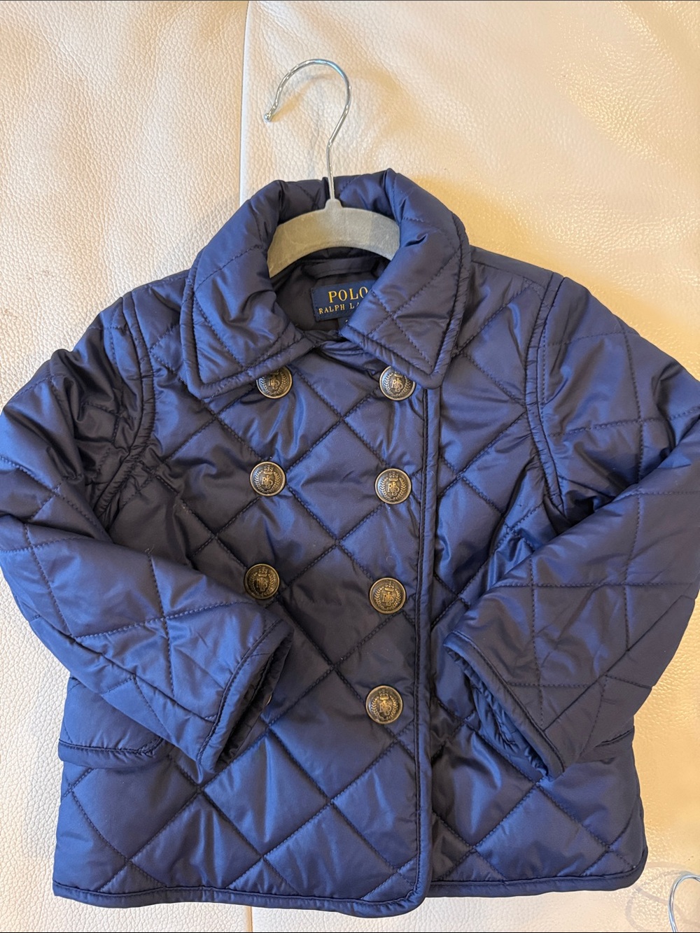 Polo by Ralph Lauren Navy Quilted Double-Breasted Pea Coat